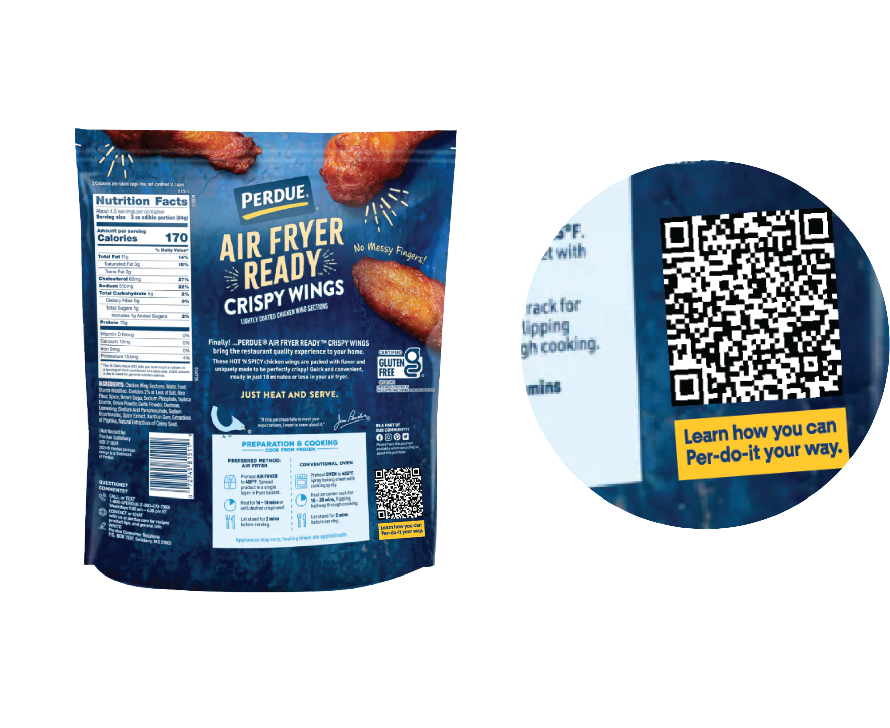 Perdue package QR landing page detail