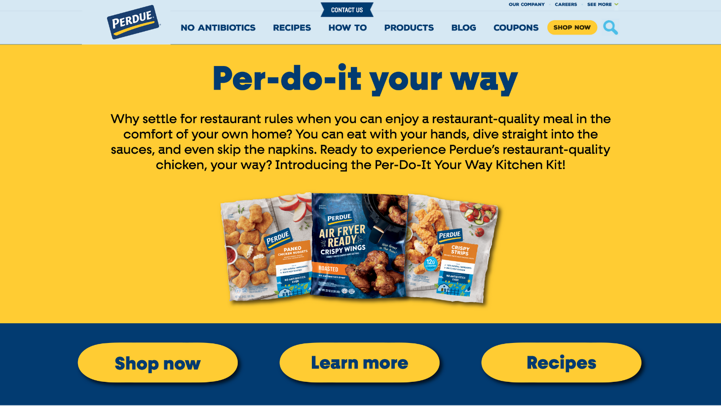 Perdue landing page hero
